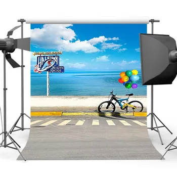 Летнее Синее море, Фон для Фотосъемки, Велосипедный фон на воздушном шаре для фотостудии CM-5495