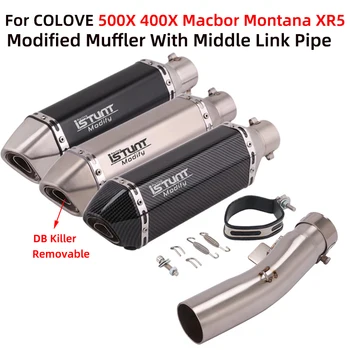 Для COLOVE 400X 500X ZF400GY 500GY Macbor Montana XR5 Мотоциклетная Выхлопная Система Модифицированный Глушитель Среднего Звена Трубы DB Killer