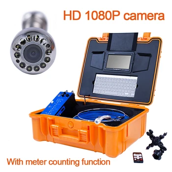 9-дюймовая HD 1080P Трубопроводная Камера H1 Система Контроля Слива Канализации Широкоугольная Камера Водонепроницаемый Эндоскоп Для Труб Видеомагнитофон
