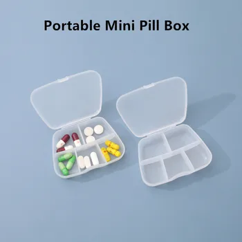 5 слотов, портативные чехлы для таблеток, влагостойкая коробка для таблеток, дорожный контейнер для хранения, Прозрачный контейнер для упаковки лекарств